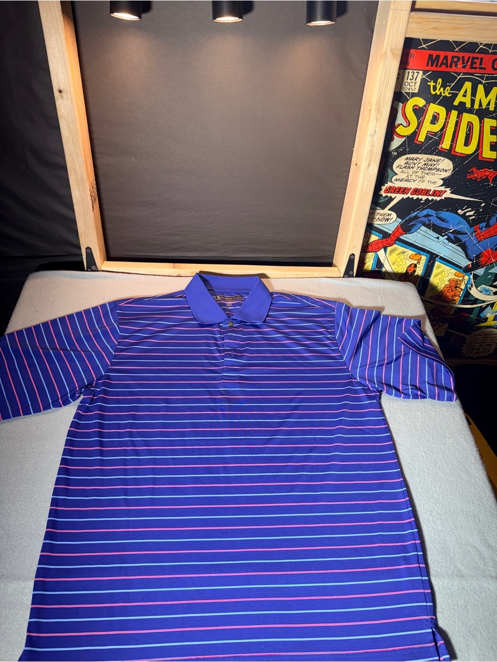 Pebble Beach Purple and Blue Horizontal Stripe Polo